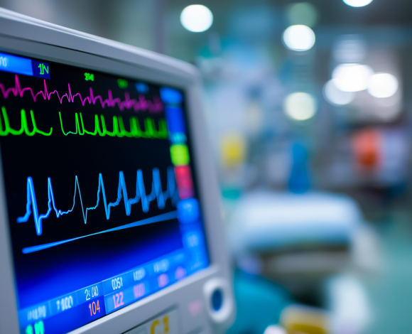 medical screen showing heart rhythm